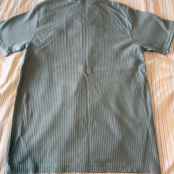 VTG Men's XL V-Neck Ribbed Brandini Shirt Green - Picture 3 of 3